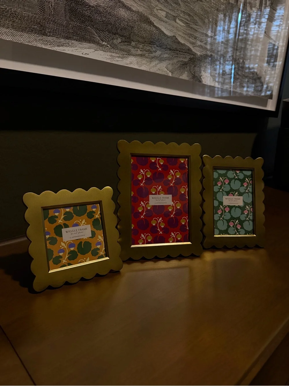 Anthropology Brass Wiggle Picture Frame Set